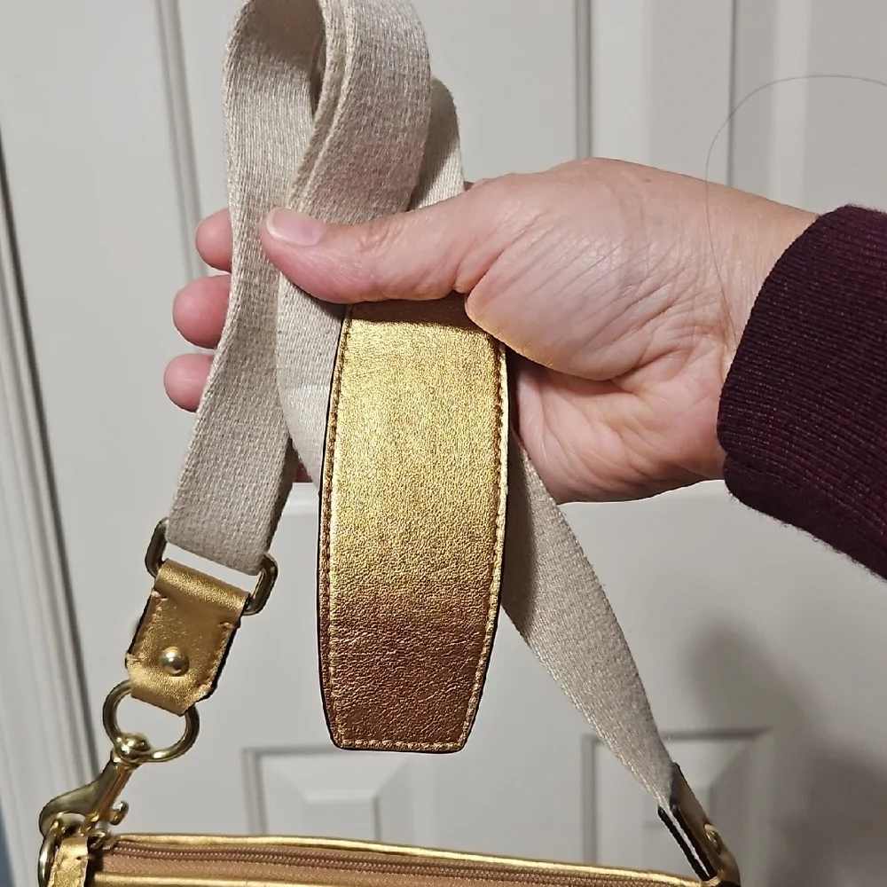 Coach NWOT Legacy Multicolor Striped Crossbody Bag with Gold Accents - Picture 3 of 9